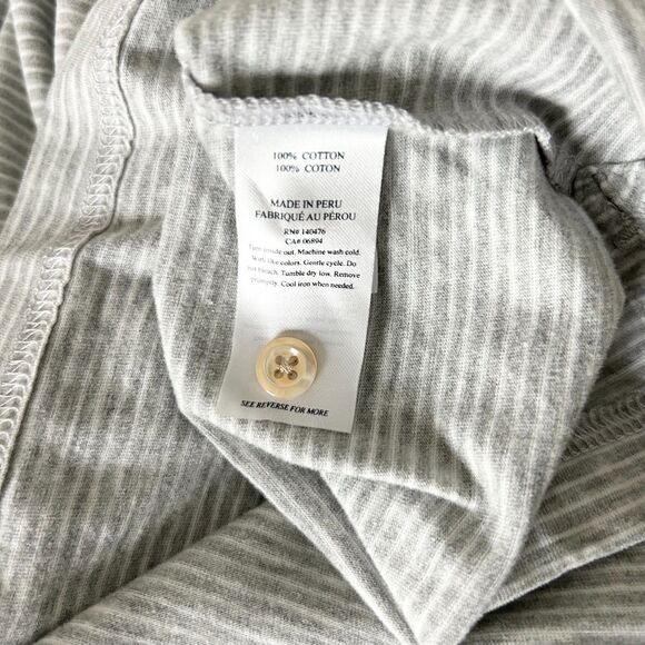 Faherty Reserve Men's Pure Pima Cotton Gray Stripe Polo Shirt Size Medium - Picture 5 of 5